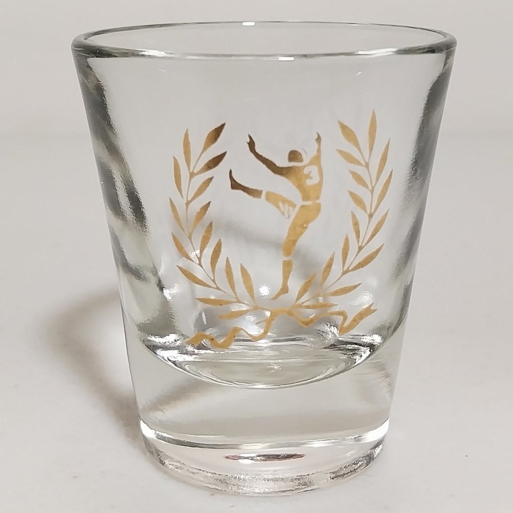 Vintage Football Kicker #3 Gold Shot Glass #S032